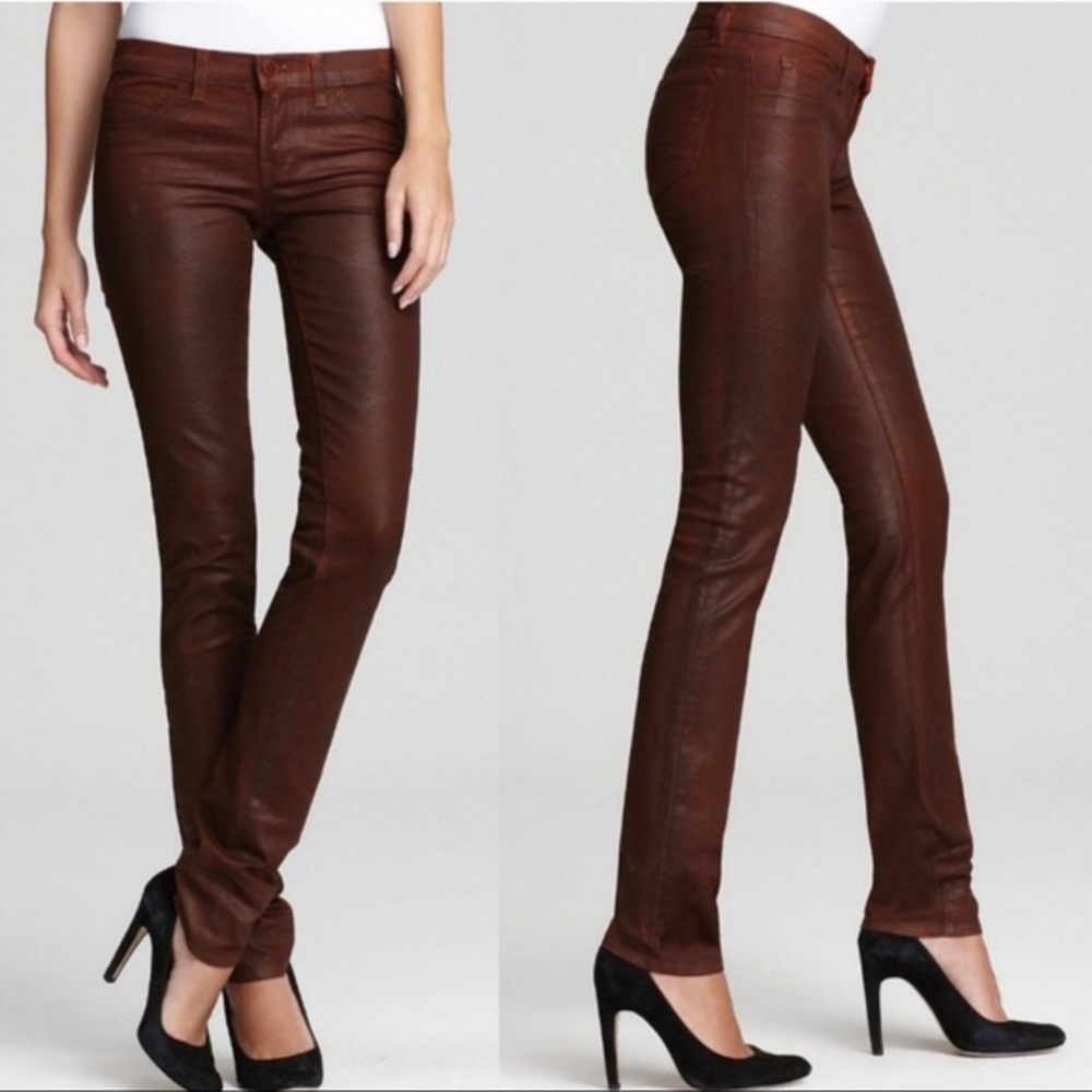 J brand turbulent coated pencil leg jeans (clay)